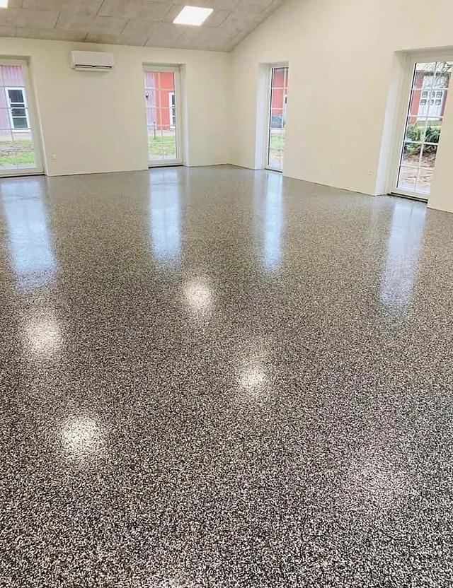 Flake floor i personalerum